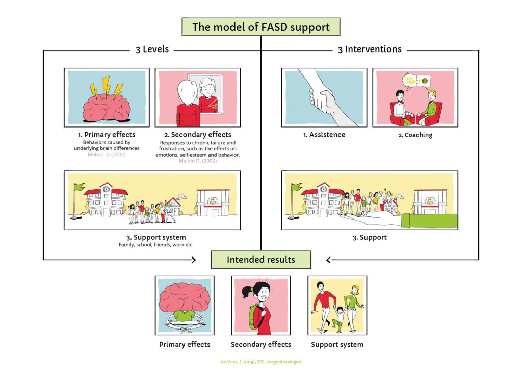 The model of FASD support.
Het model van FASD support. 
Het FASD-Educatie-Behandel-Coördinatie-Programma. 
ZO!-zorgoplossingen.
